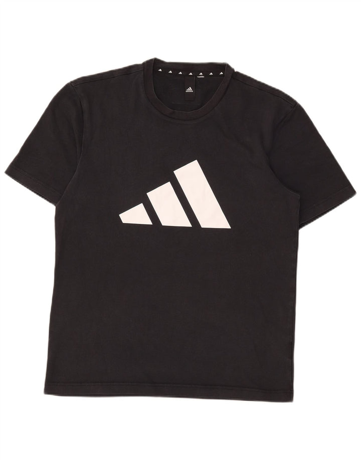 Adidas Mens Graphic T-Shirt Top Médio Algodão Preto