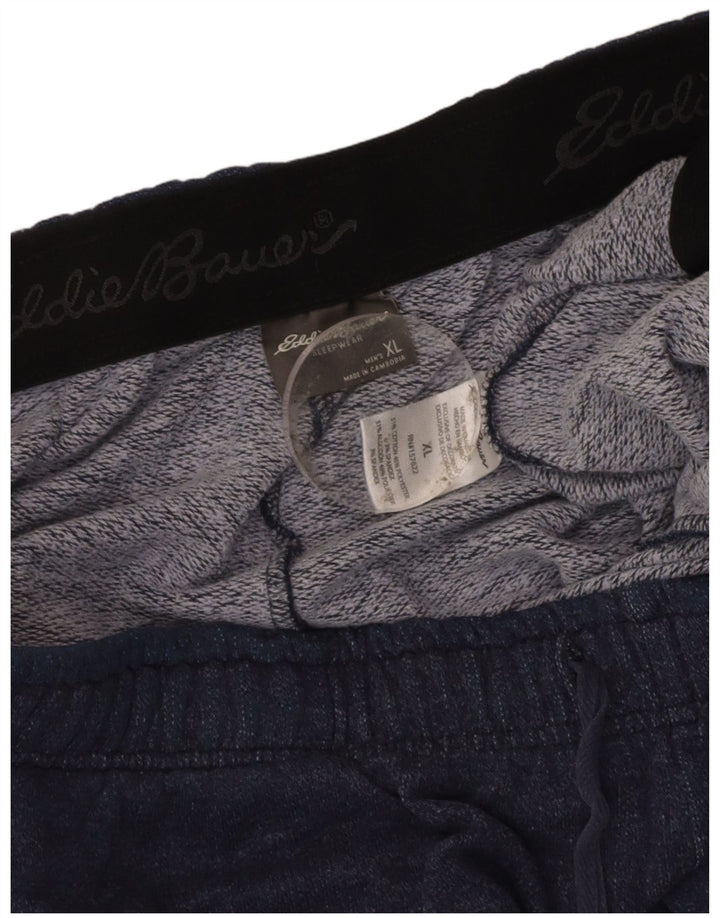 EDDIE BAUER Calça de moletom masculina XL azul marinho algodão