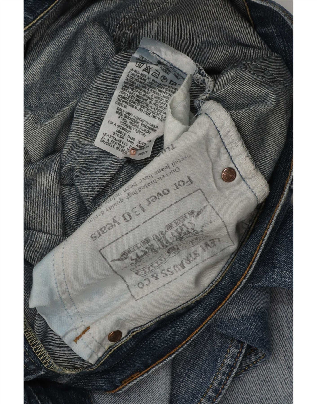 Calça jeans feminina Levi's 512 Distressed Bootcut W30 L32 azul algodão