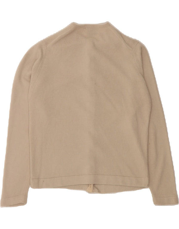 Suéter cardigã feminino TALBOTT Reino Unido 12 médio bege