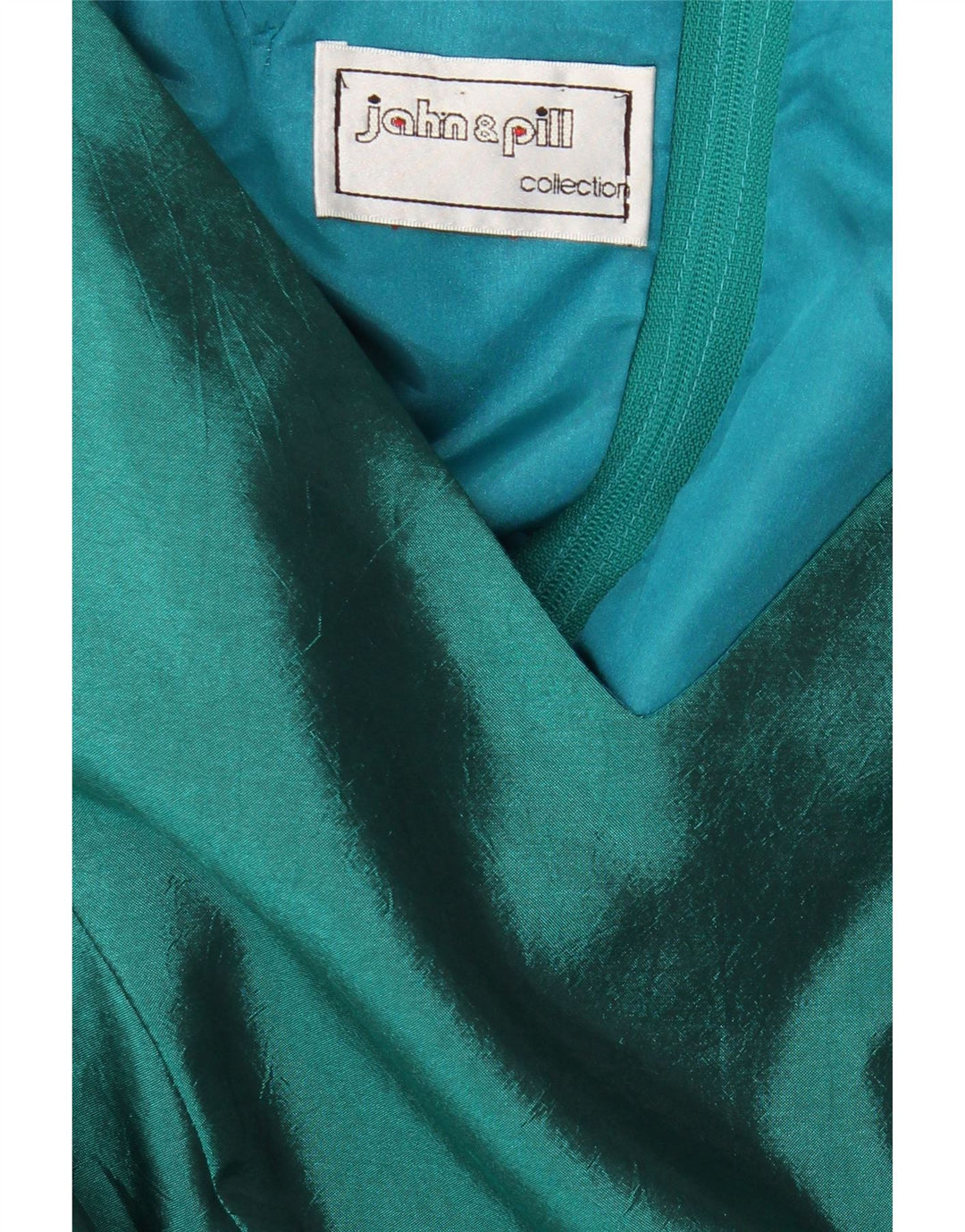 Vestido assimétrico feminino John & Pill Reino Unido 12 bloco colorido verde médio