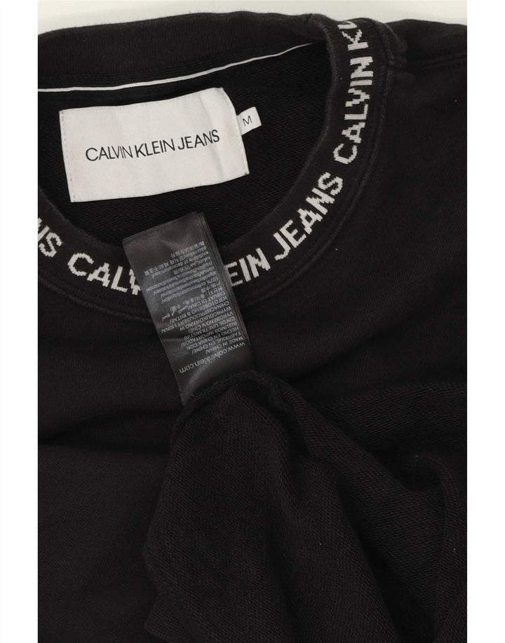 Calvin Klein Jeans Masculino moletom gráfico jumper médio algodão preto