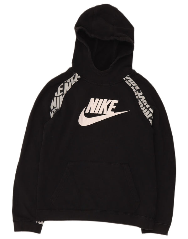 NIKE Meninos Graphic Hoodie Jumper 13-14 Anos XL Preto Algodão