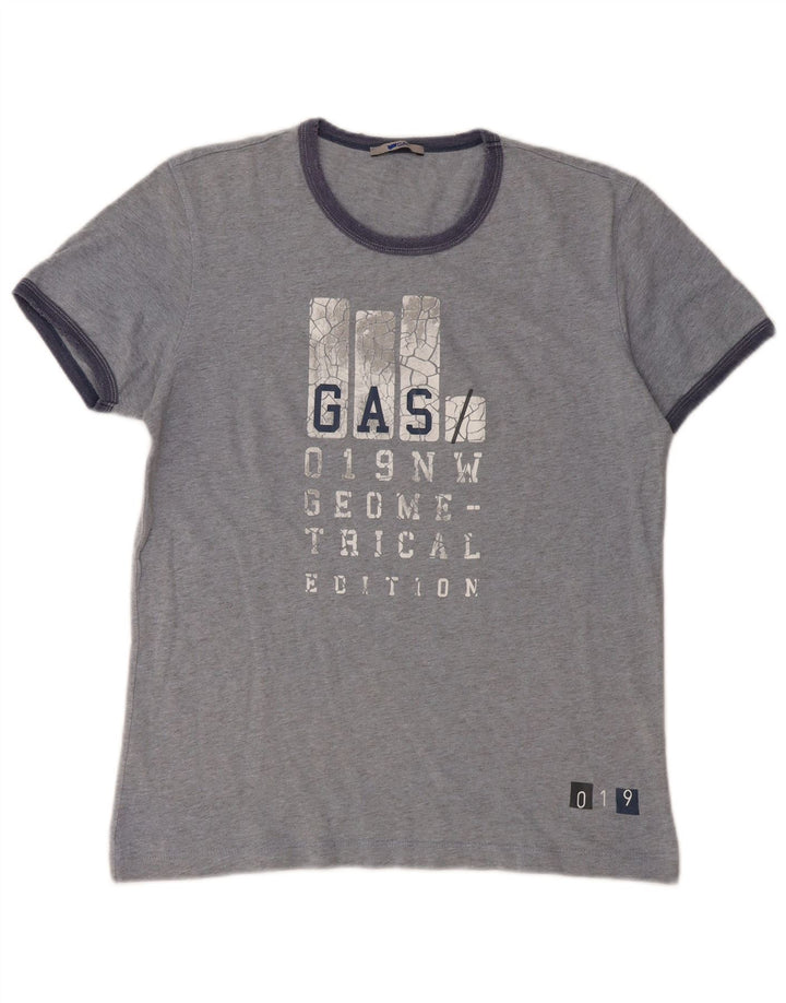 Camiseta feminina gráfica Gas Top UK 14 cinza médio