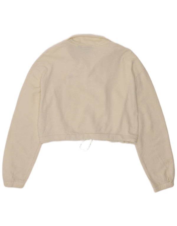 Moletom Vans Feminino Oversized Crop Zip Neck Jumper UK 10 Pequeno Off White