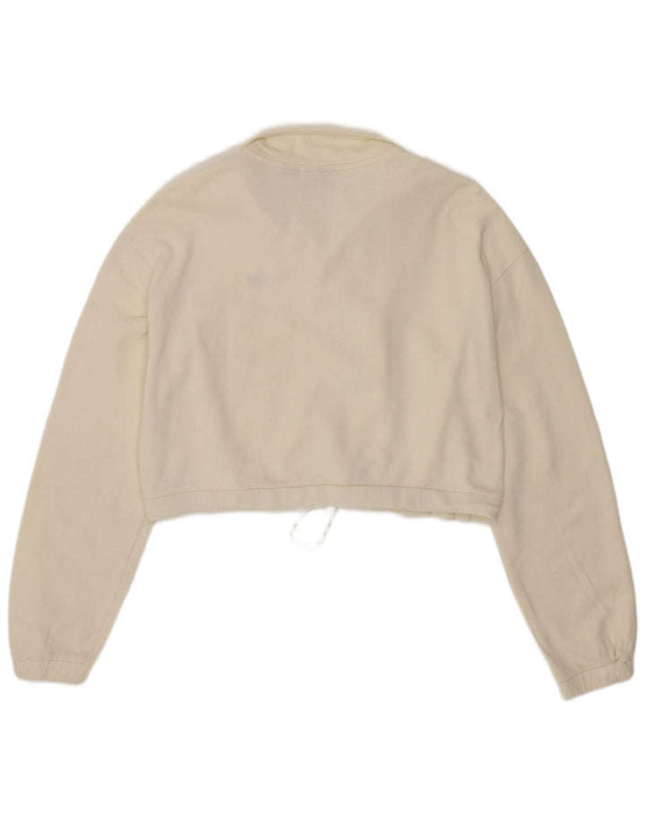 Moletom Vans Feminino Oversized Crop Zip Neck Jumper UK 10 Pequeno Off White