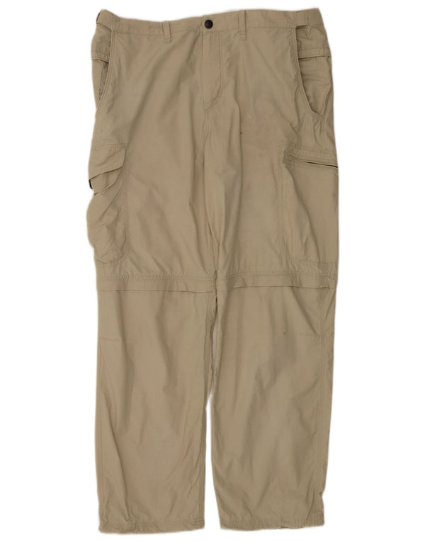 Calça cargo reta masculina Marks & Spencer W36 L31 algodão bege
