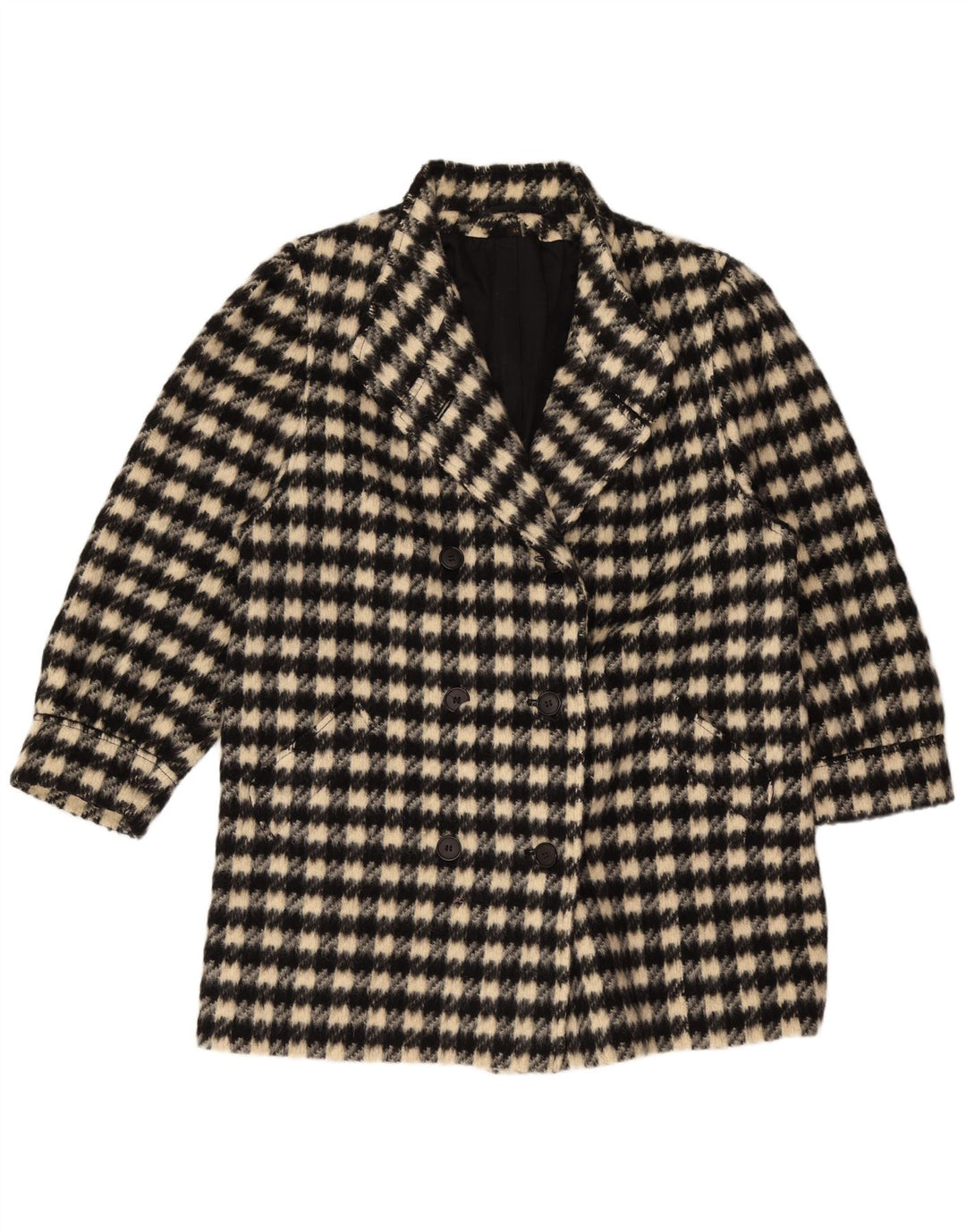 Casaco feminino Canda com peito duplo EU 44 XL bege xadrez nova lã