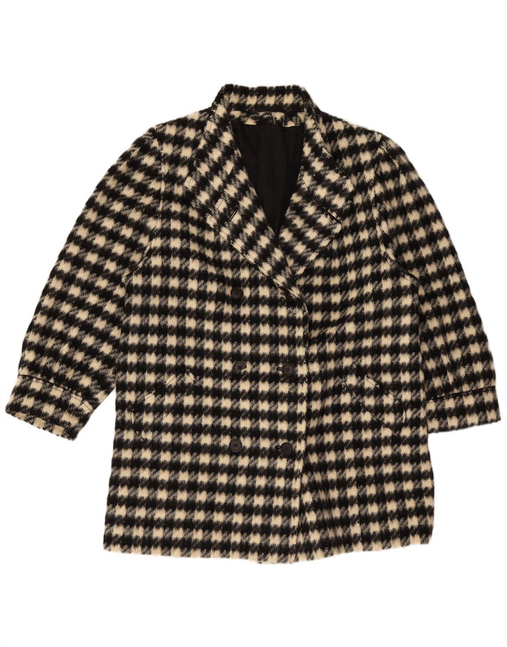 Casaco feminino Canda com peito duplo EU 44 XL bege xadrez nova lã