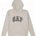 Suéter com capuz gráfico feminino Gap Reino Unido 14 algodão branco médio