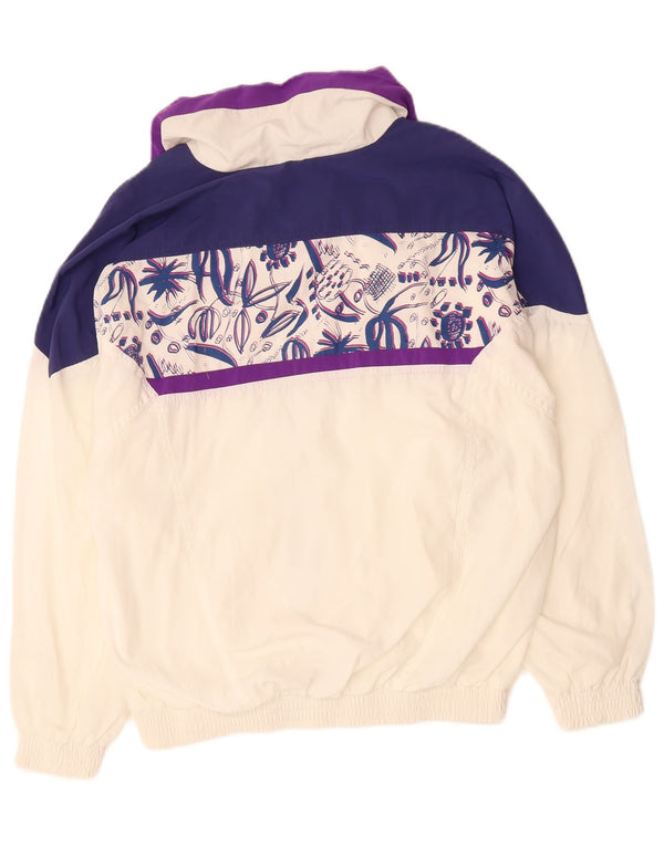 LOTTO Jaqueta feminina de agasalho superdimensionada Reino Unido 14 bloco colorido branco médio