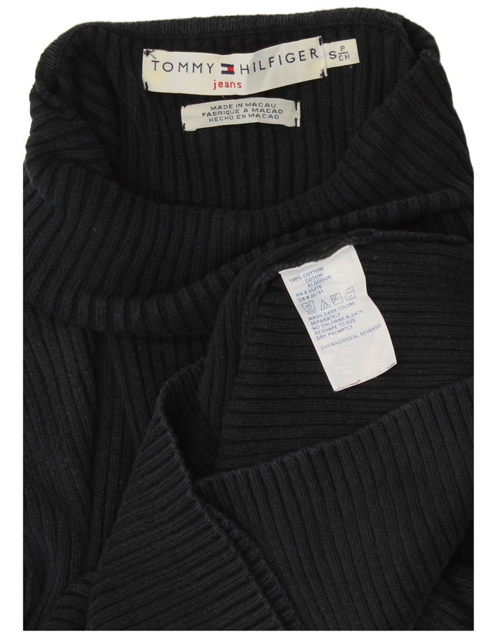 Suéter feminino TOMMY HILFIGER com gola redonda Reino Unido 8 pequeno algodão preto