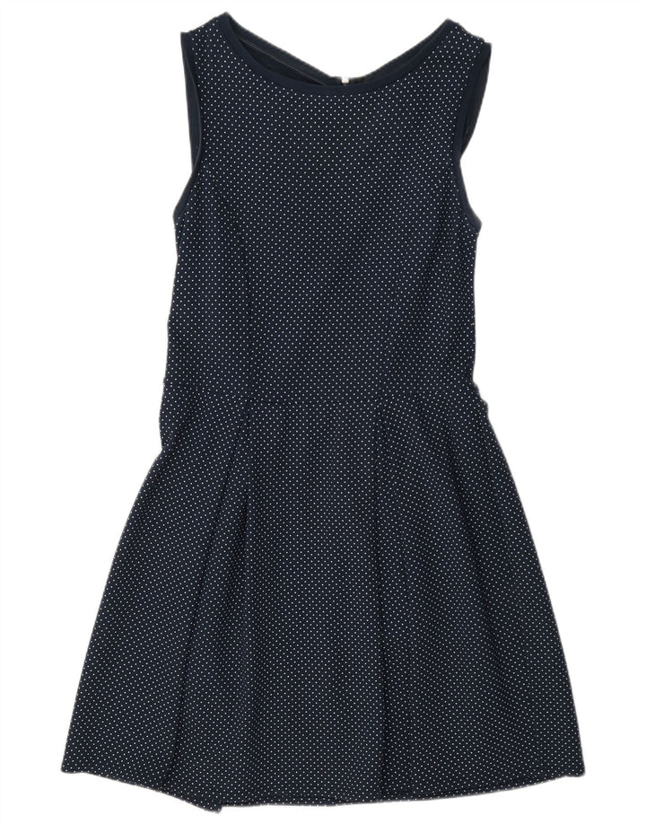Vestido feminino sem mangas linha A da Max & Co. Reino Unido 12 médio azul marinho manchado