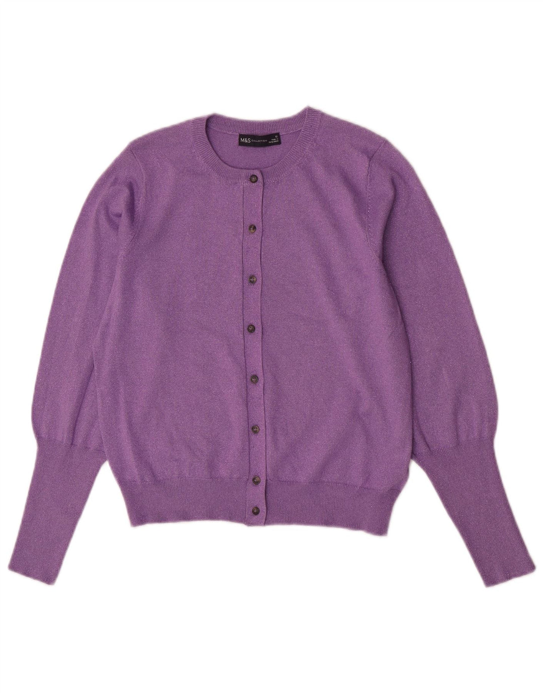 Suéter cardigã feminino Marks & Spencer UK 12 viscose roxa média
