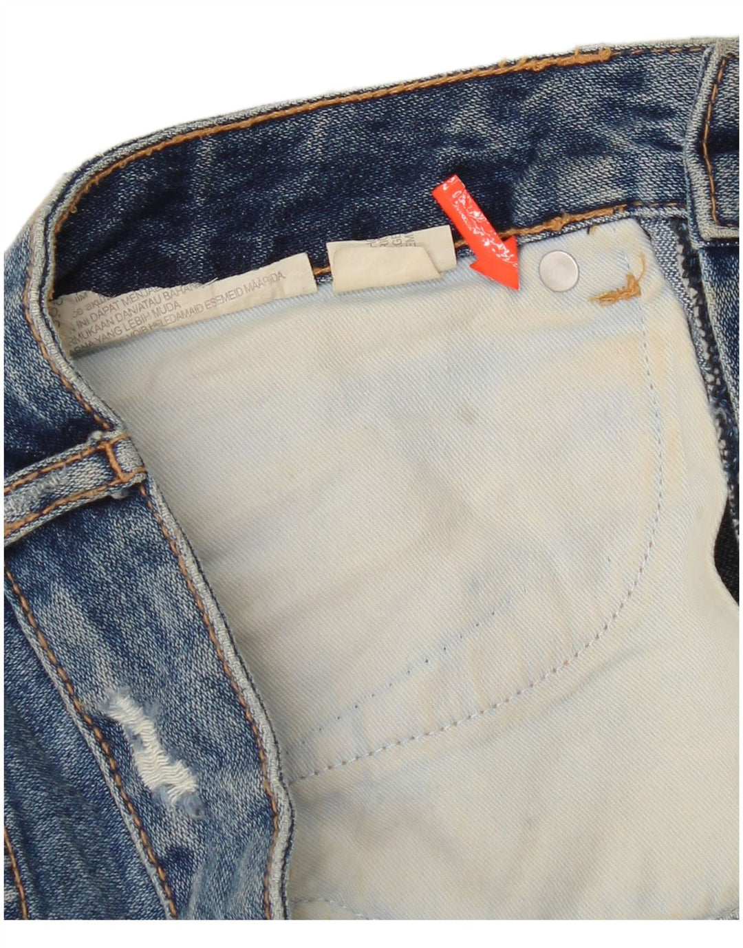 Mini saia jeans feminina Zara pequena W26 azul