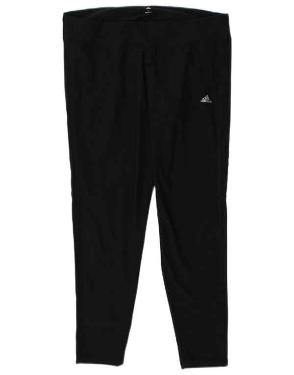 ADIDAS Womens Climalite Leggings UK 14 Grande Poliéster Preto