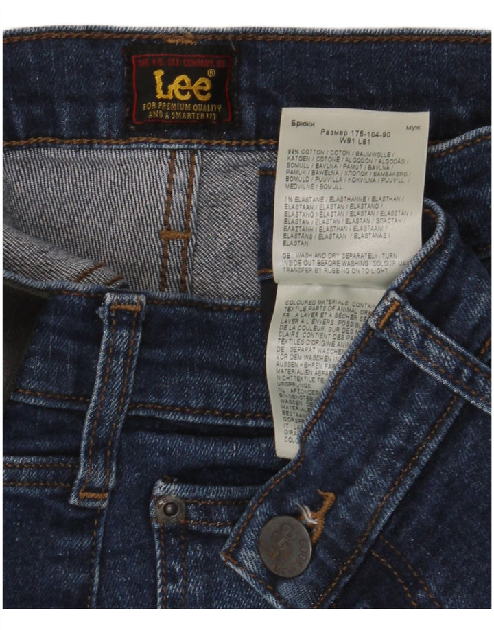 LEE Mens Slim Jeans W36 L32 Azul Marinho Algodão