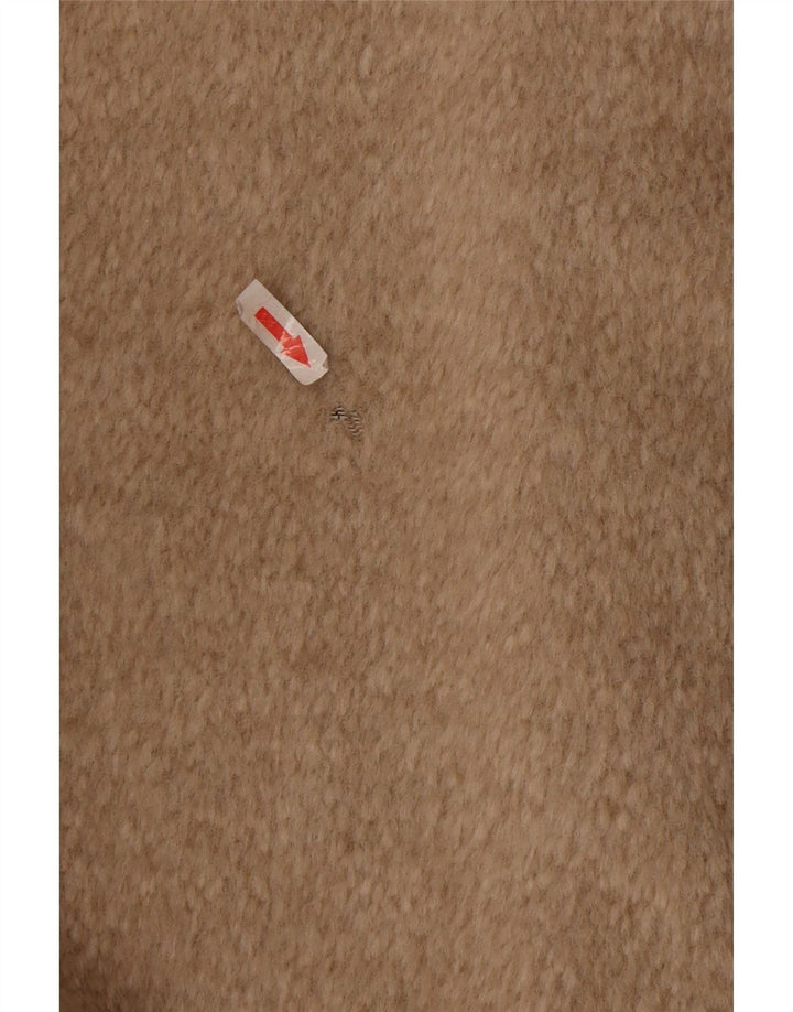 Sobretudo feminino vintage de grandes dimensões UK 12 lã bege médio