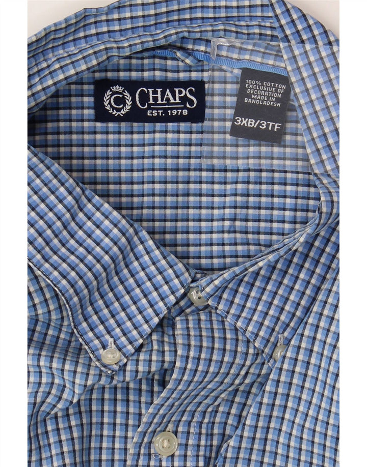 Camisa masculina Chaps 3XL algodão guingão azul