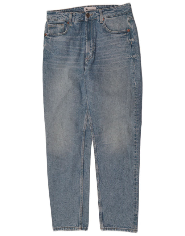 Zara Jeans feminino cintura alta cônico EU 40 médio W30 L28 azul