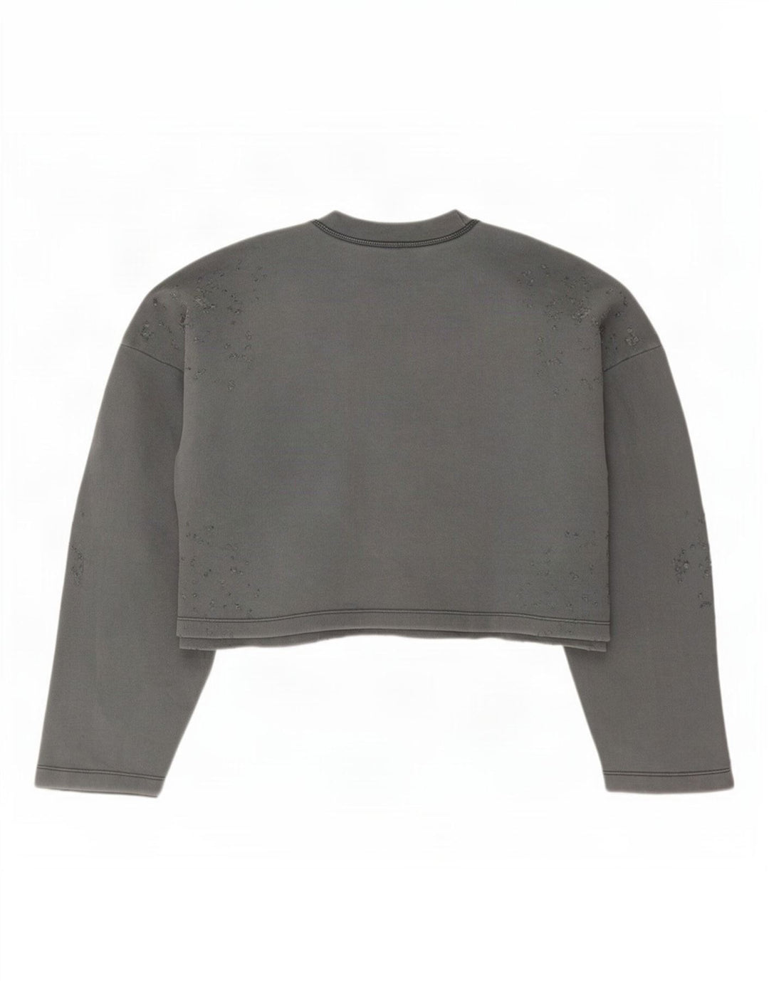 Zara Womens Crop Oversized Moletom Jumper Reino Unido 14 Médio Algodão Cinza