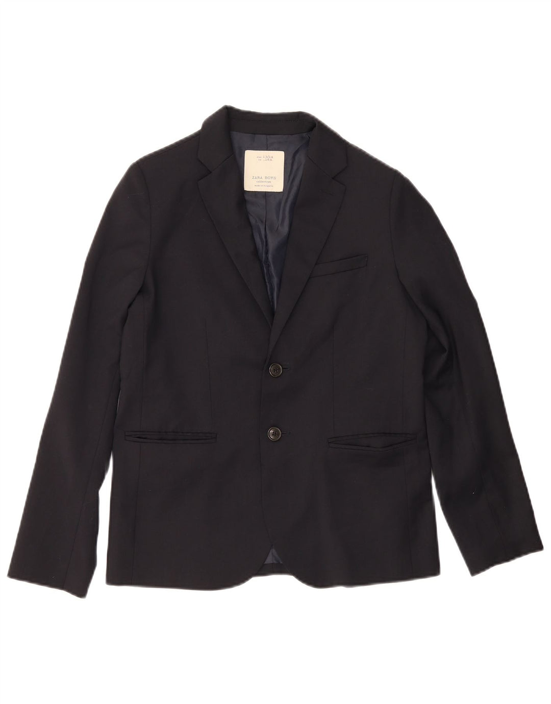 Jaqueta blazer Zara Boys com 2 botões 13-14 anos azul marinho poliéster