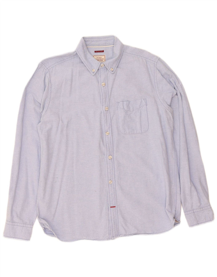 Camisa masculina Fat Face algodão azul médio