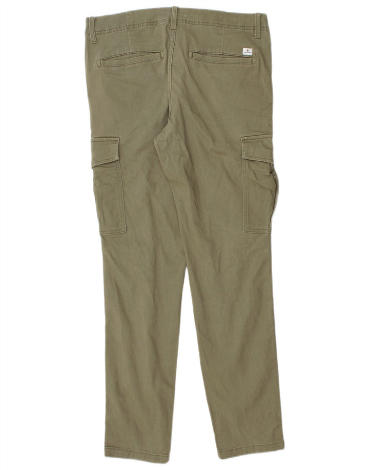 Calça cargo slim masculina Jack & Jones W32 L30 algodão cáqui