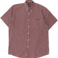 Pierre Cardin Camisa masculina de manga curta regular fit 3XL poliéster xadrez vermelho