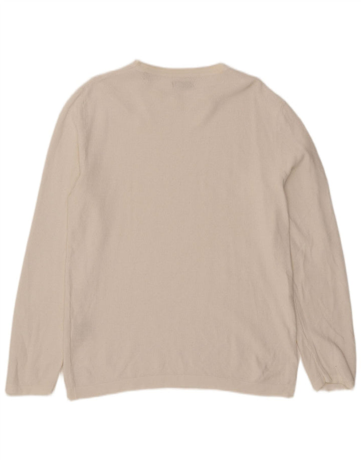 Suéter masculino Jack & Jones com gola redonda, grande algodão branco