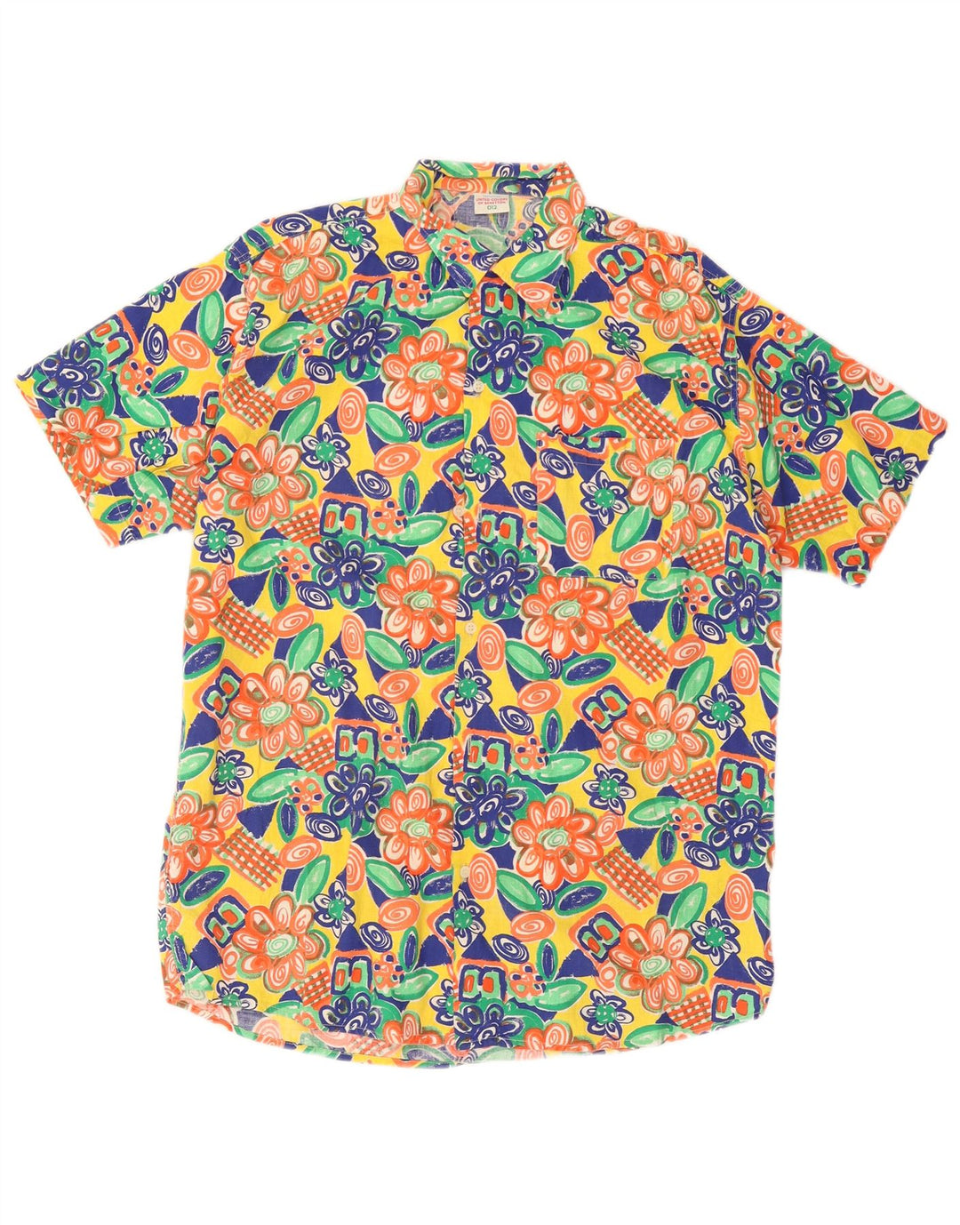 Camisa masculina de manga curta BENETTON média floral multicolorida