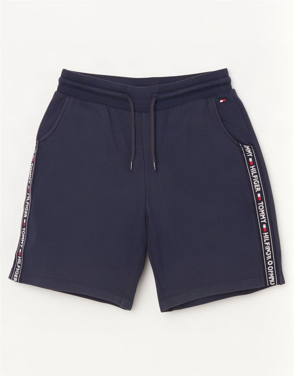 Shorts esportivos gráficos femininos Tommy Hilfiger Reino Unido 14 algodão azul marinho médio