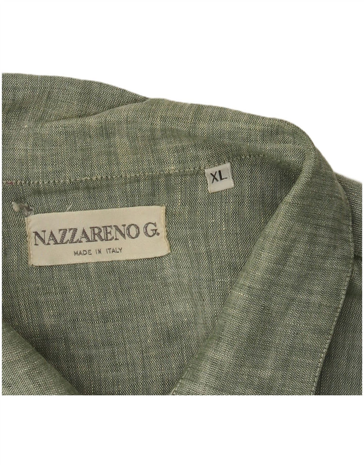 NAZZARENO G. Camisa masculina de manga curta XL linho verde