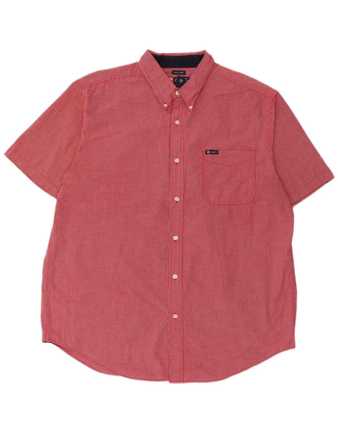 Camisa masculina de manga curta Chaps XL vermelho algodão guingão