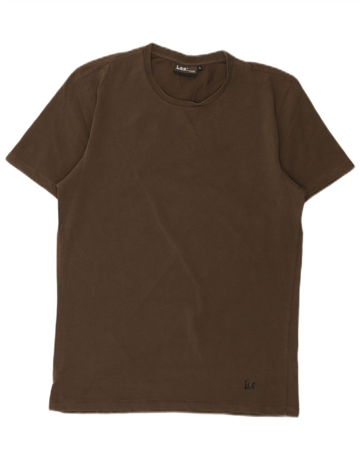 Camiseta feminina Lee UK 14 grande cáqui