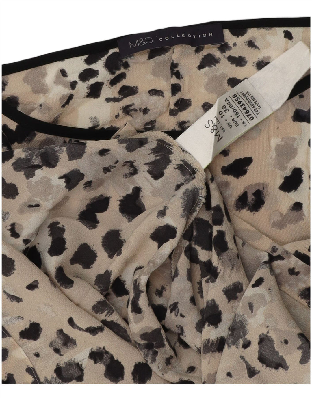 Blusa oversized feminina Marks & Spencer UK 10 pequena bege manchada