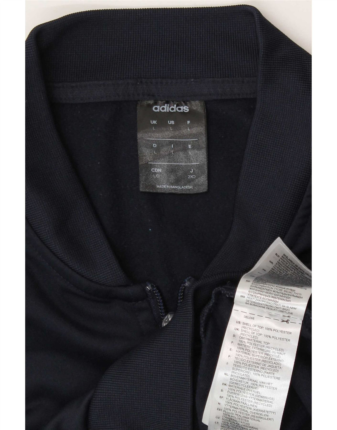 Adidas Mens Treino Top Jaqueta Grande Poliéster Azul Marinho
