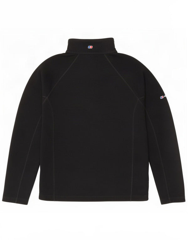 Suéter de lã feminino Berghaus com zíper e gola UK 12 poliéster preto médio