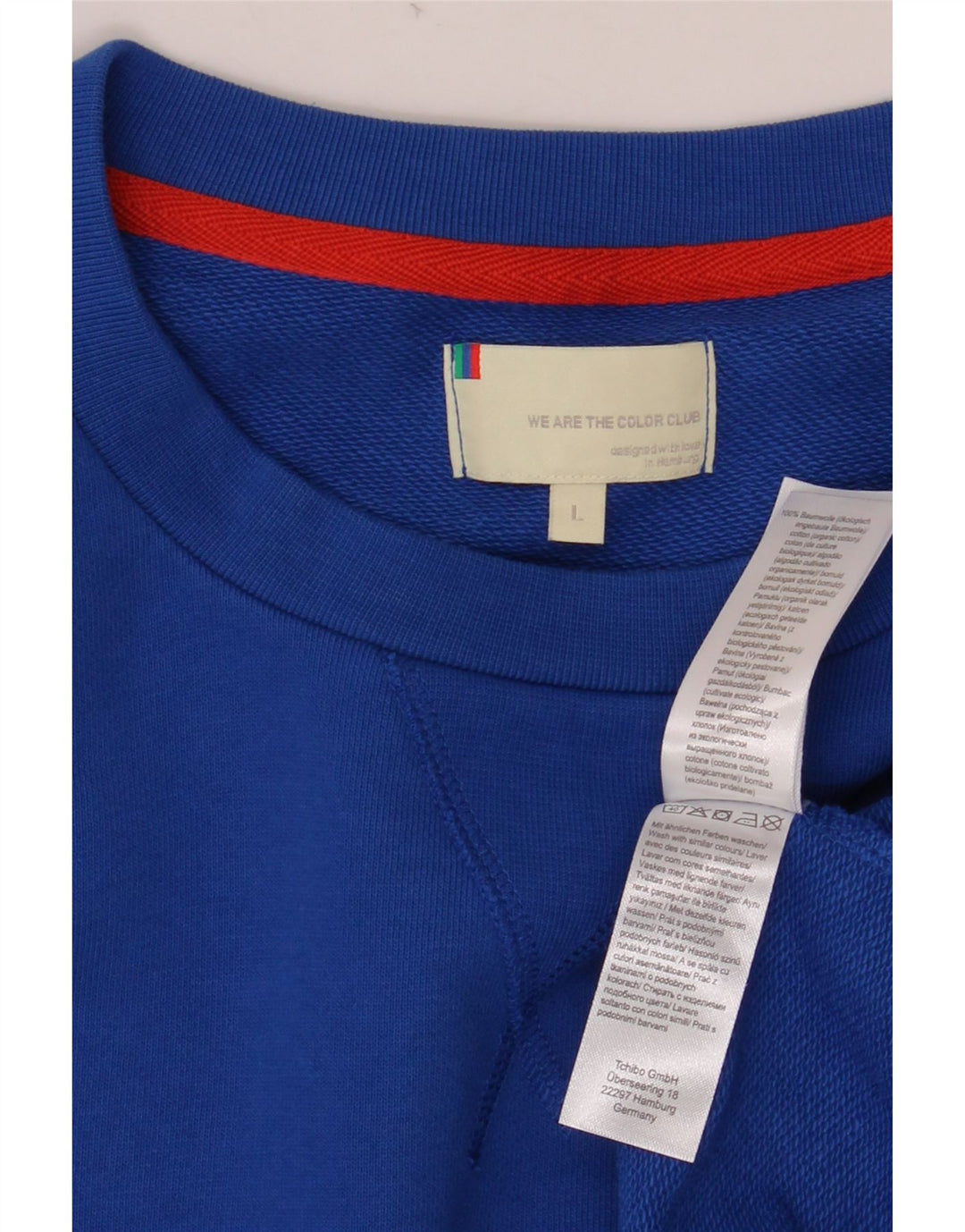 Suéter masculino VINTAGE de algodão azul grande