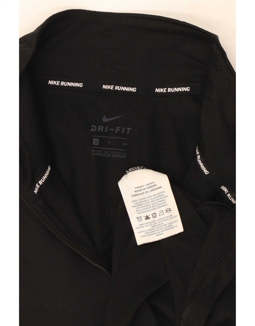 Pulôver masculino Nike Dri Fit com gola e zíper, top pequeno de poliéster preto