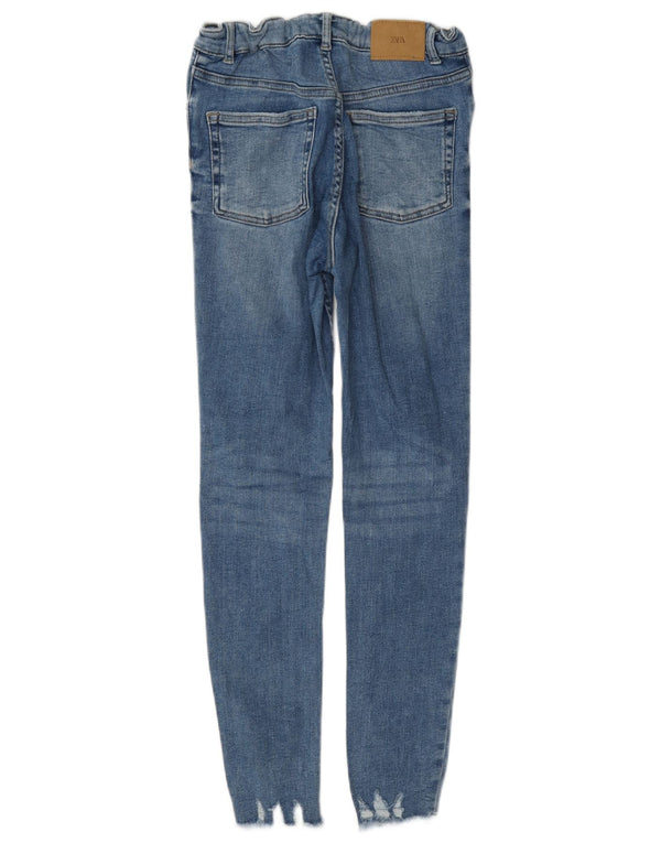 Zara Girls Jeans skinny desgastados 13-14 anos W26 L26 Azul