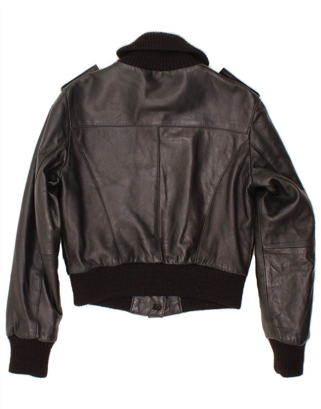 Jaqueta feminina de couro vintage VINTAGE IT 44 couro preto médio
