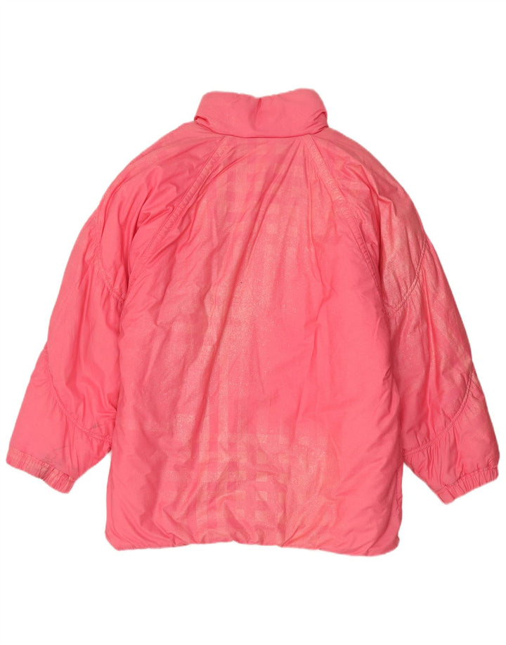Casaco acolchoado oversized feminino vintage Reino Unido 8 algodão rosa pequeno