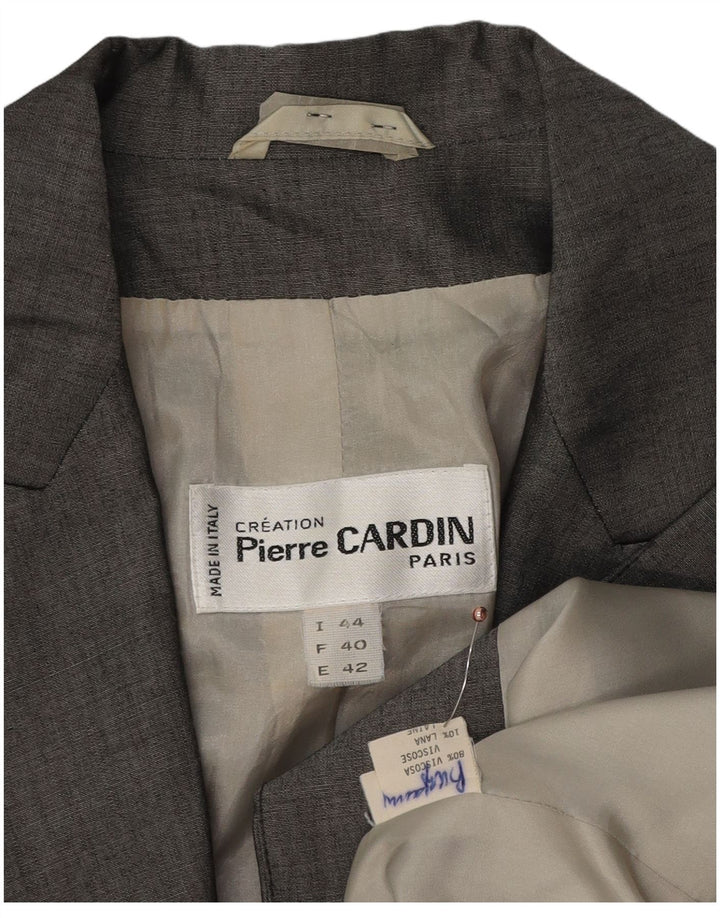 Jaqueta blazer feminina PIERRE CARDIN com 1 botão IT 44 Viscose cinza médio