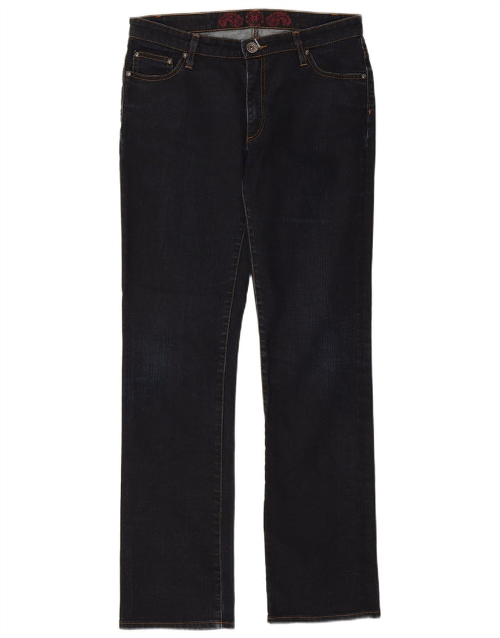 Jeans retos femininos Marlboro Classics W33 L32 azul marinho algodão