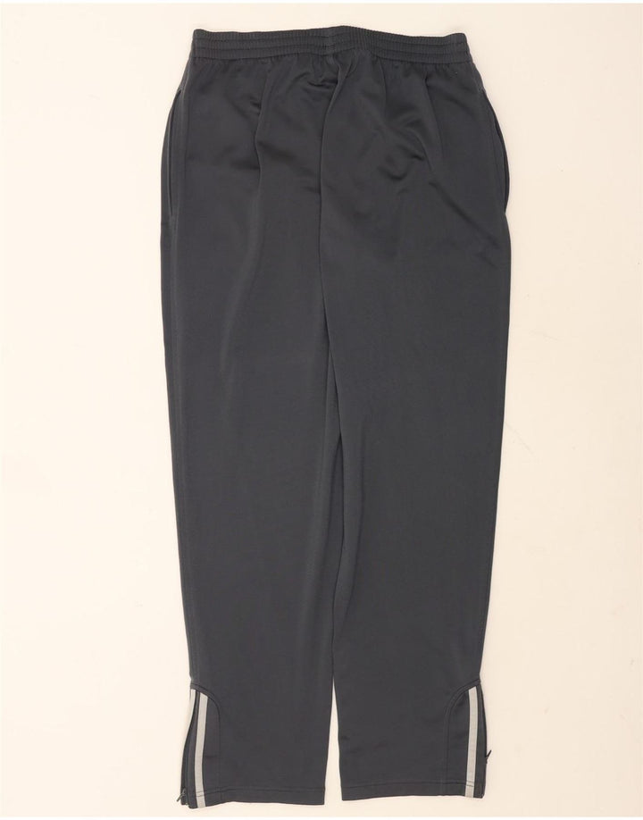 Calças de treino masculinas Adidas UK 38/40 poliéster cinza médio