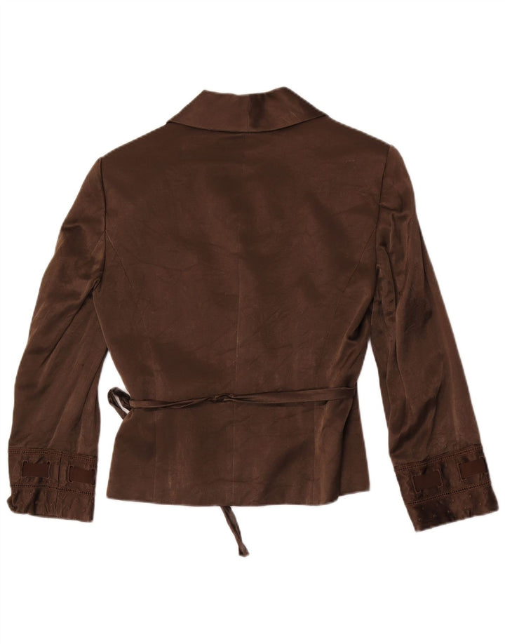 Jaqueta Blazer Feminina Max & Co. Reino Unido 14 Grande Algodão Marrom
