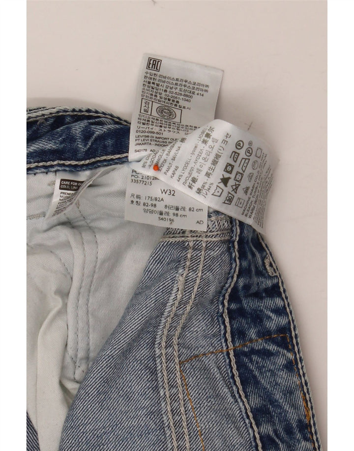 Levi's masculino carpenter solto ajuste cintura alta jeans cortados w32 l24 azul