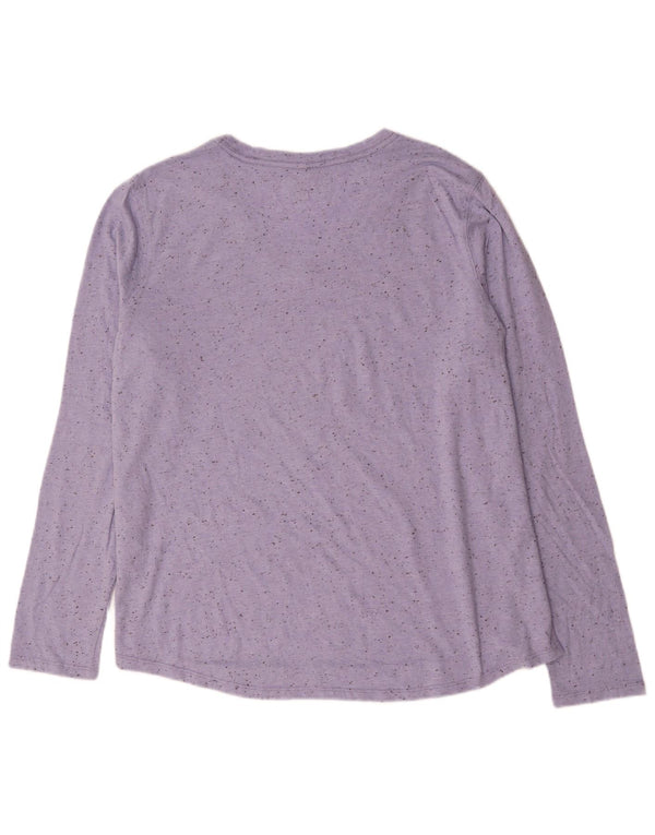 Top feminino Carhartt de ajuste relaxado manga comprida US 20 2XL algodão manchado roxo