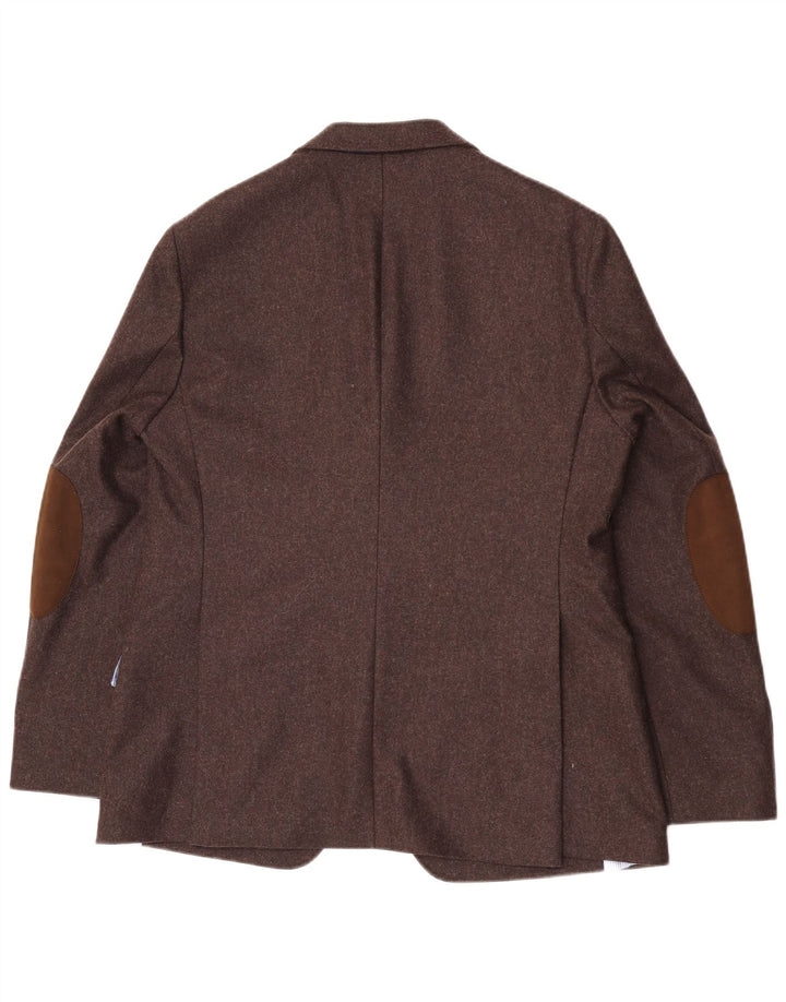 Jaqueta blazer masculina Sarar com 2 botões Reino Unido 40 grande lã marrom